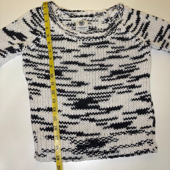 American Eagle Outfitters Womens Knit Sweater Round Neck Size XSmall Black White - Picture 6 of 8